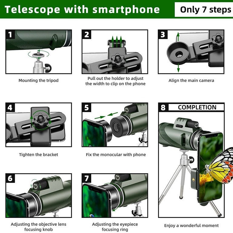 40x60 Monoculars with Smartphone Tripod