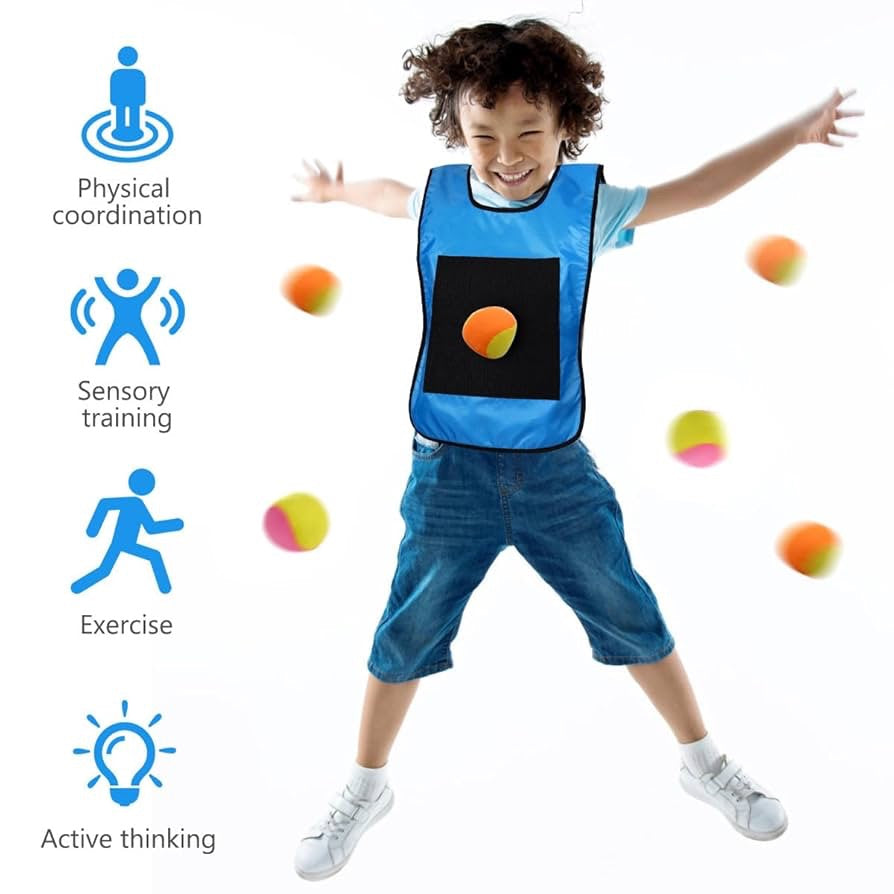 Kids Sticky Balls Jersey Vest Dodgeball Throwing Game Toys