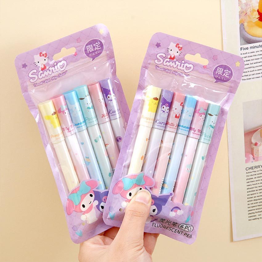 Sanrio Highlighter Fluorescent Pen My Melody Kuromi Hellokitty Cinnamoroll