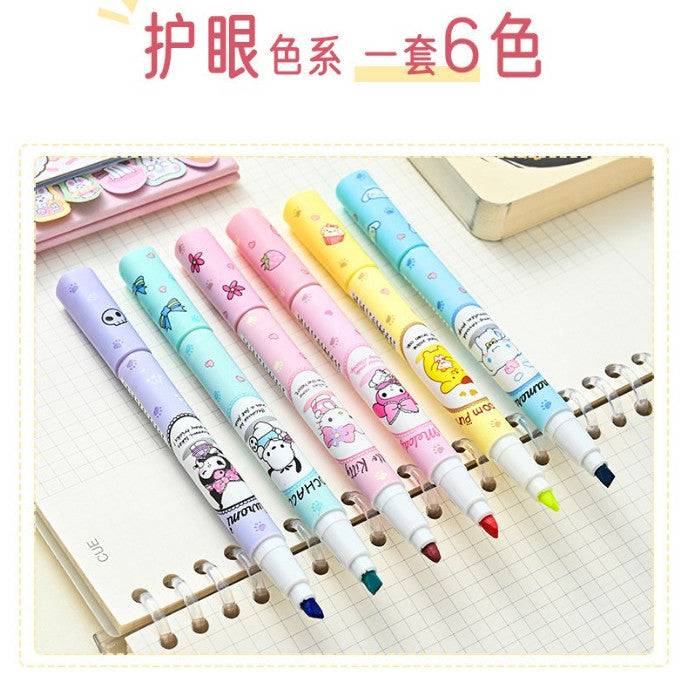 Sanrio Highlighter Fluorescent Pen My Melody Kuromi Hellokitty Cinnamoroll