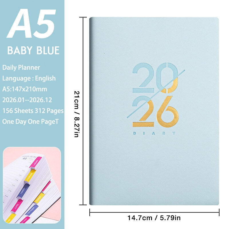 2026 Daily Planner Weekly Monthly A5 Journal Notebook