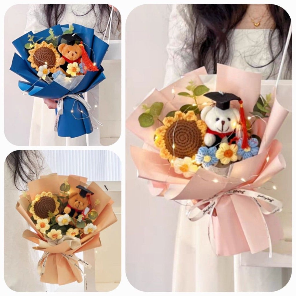 Graduation Bouquet Crochet Flowers