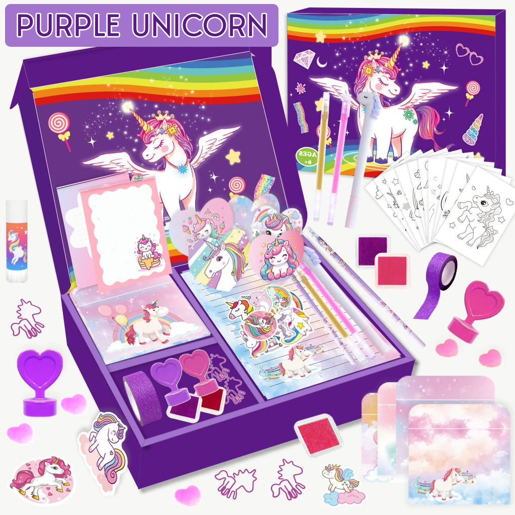 Purple Unicorn DIY Journal Stationery Girls Kit