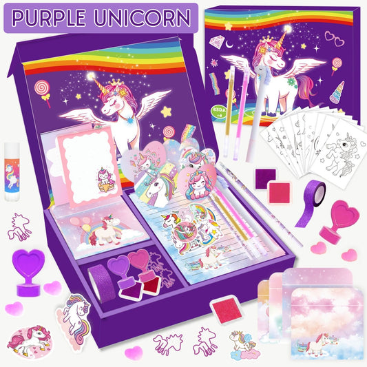 Purple Unicorn DIY Journal Stationery Girls Kit