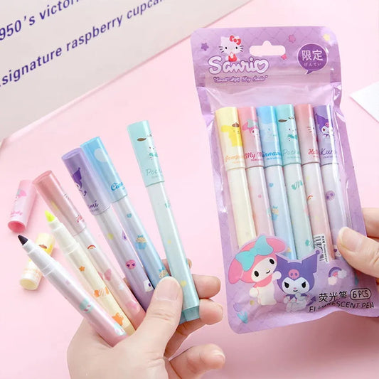 Sanrio Highlighter Fluorescent Pen My Melody Kuromi Hellokitty Cinnamoroll