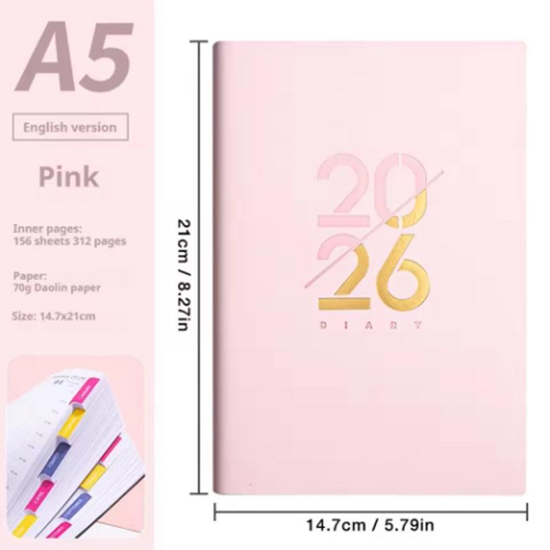 2026 Daily Planner Weekly Monthly A5 Journal Notebook