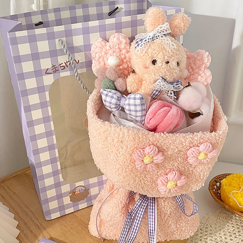 Cute Plush Dolls Bunny Flower Bouquet