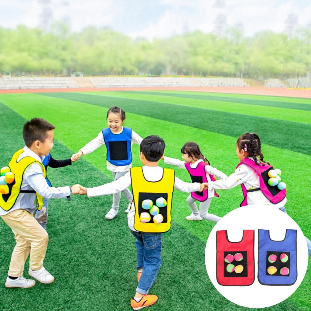 Kids Sticky Balls Jersey Vest Dodgeball Throwing Game Toys