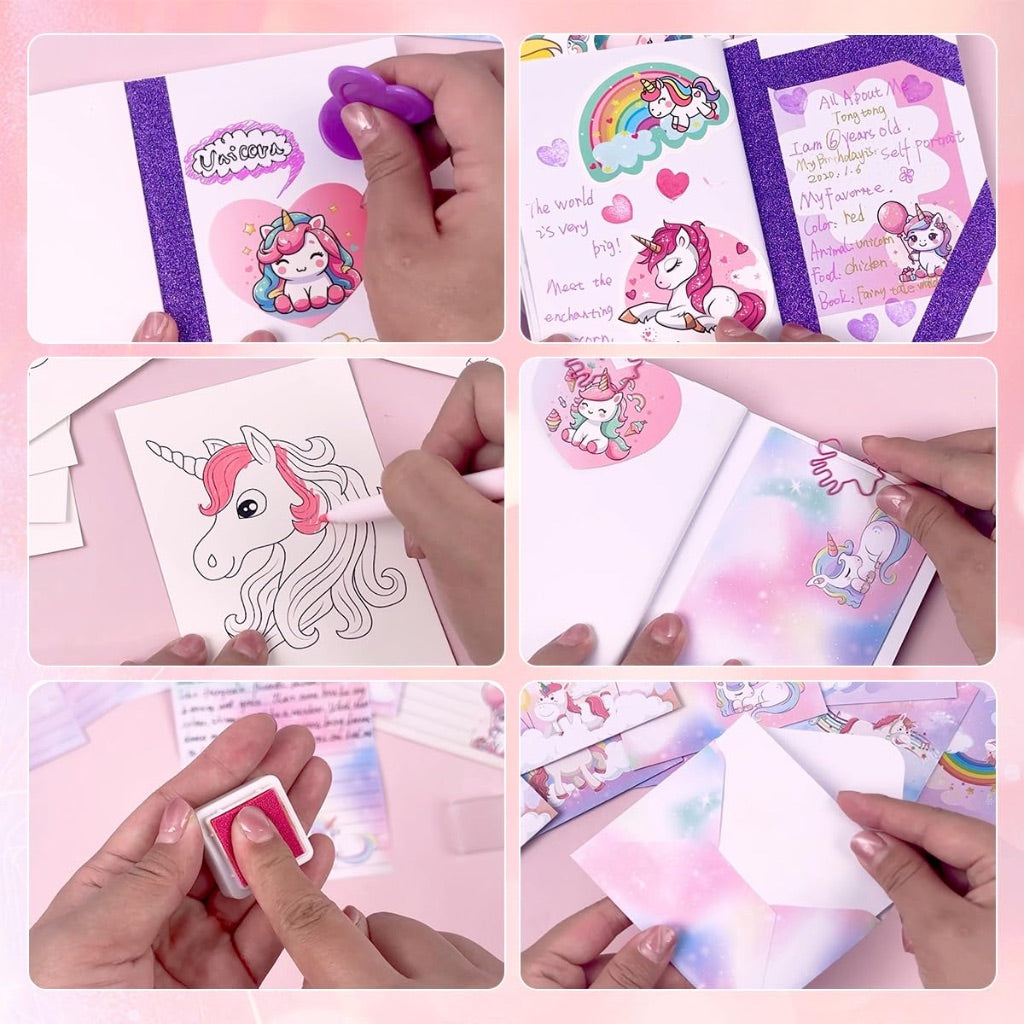 Purple Unicorn DIY Journal Stationery Girls Kit