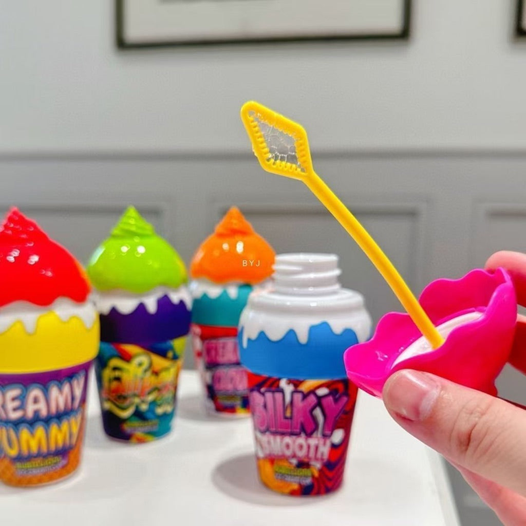 4pc Ice Cream Children Bubble Blowing Toys Spill Proof