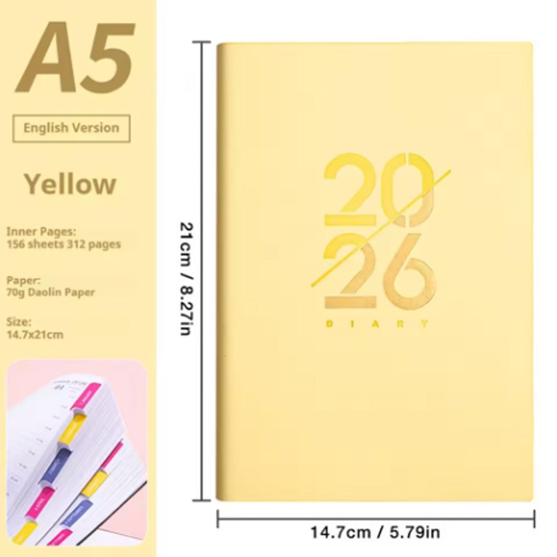 2026 Daily Planner Weekly Monthly A5 Journal Notebook