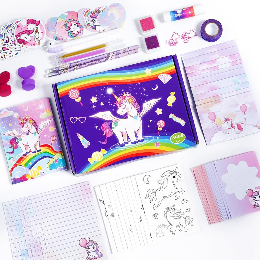 Purple Unicorn DIY Journal Stationery Girls Kit