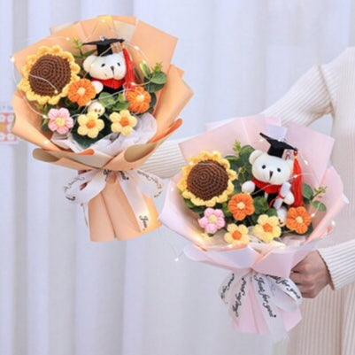 Graduation Bouquet Crochet Flowers