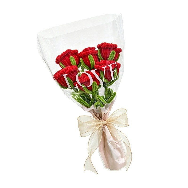 DIY Bouquet Flower Crafts Chenille Stems Fuzzy Wire Handicraft Pipe Cleaner Stick