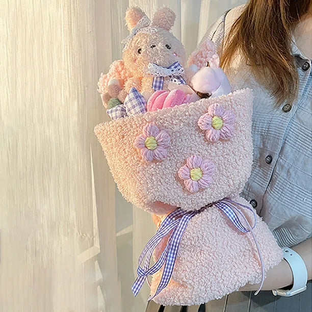 Cute Plush Dolls Bunny Flower Bouquet