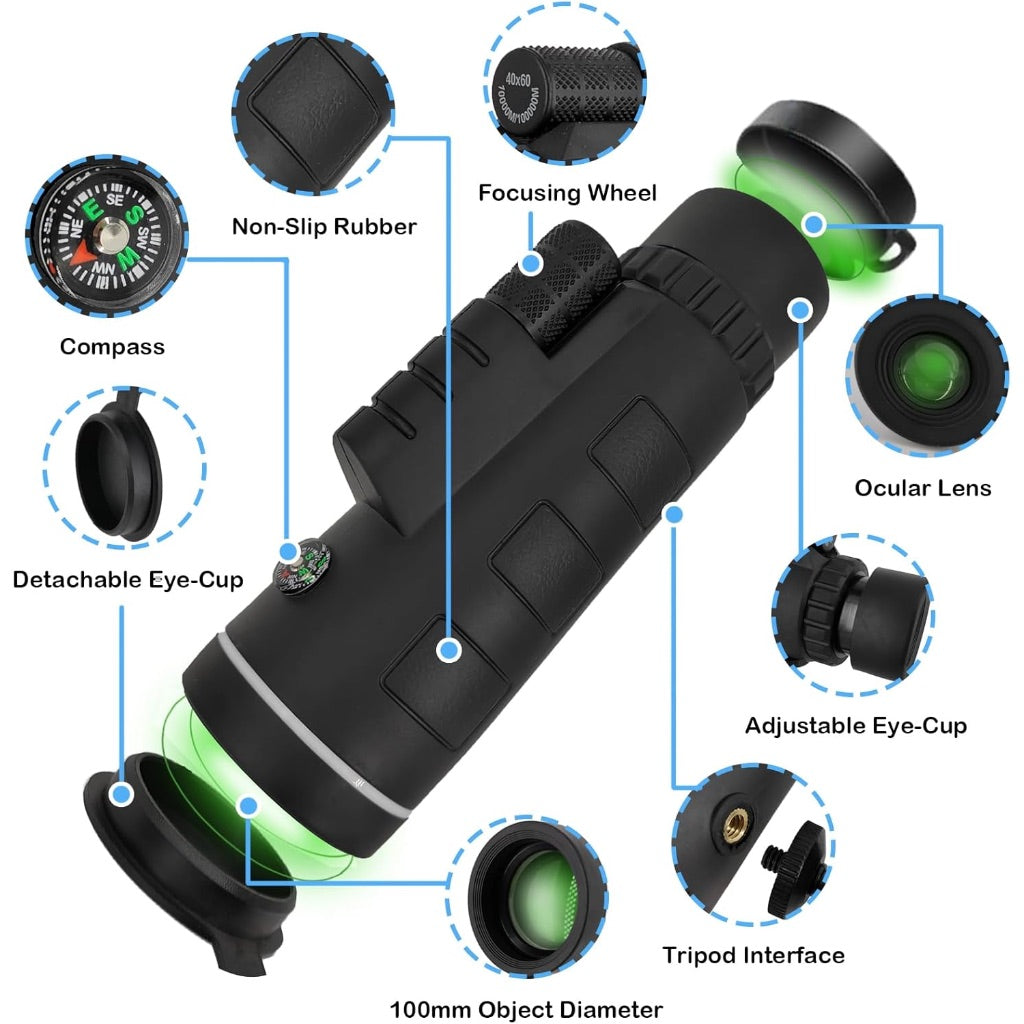 40x60 Monoculars with Smartphone Tripod