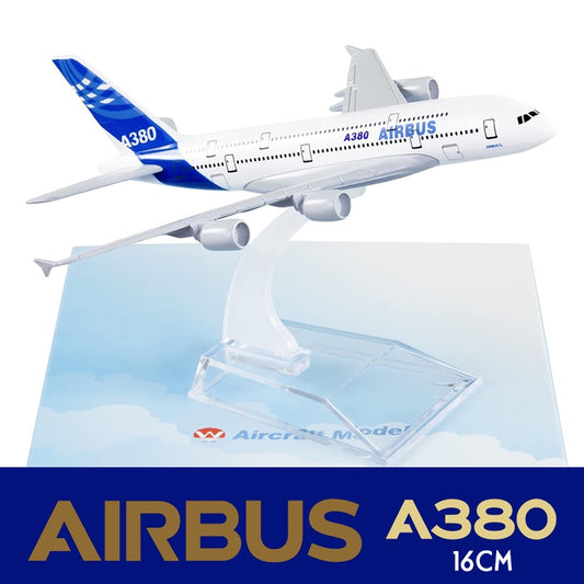 Airbus A380 20cm Diecast Metal Airplane Model with Stand