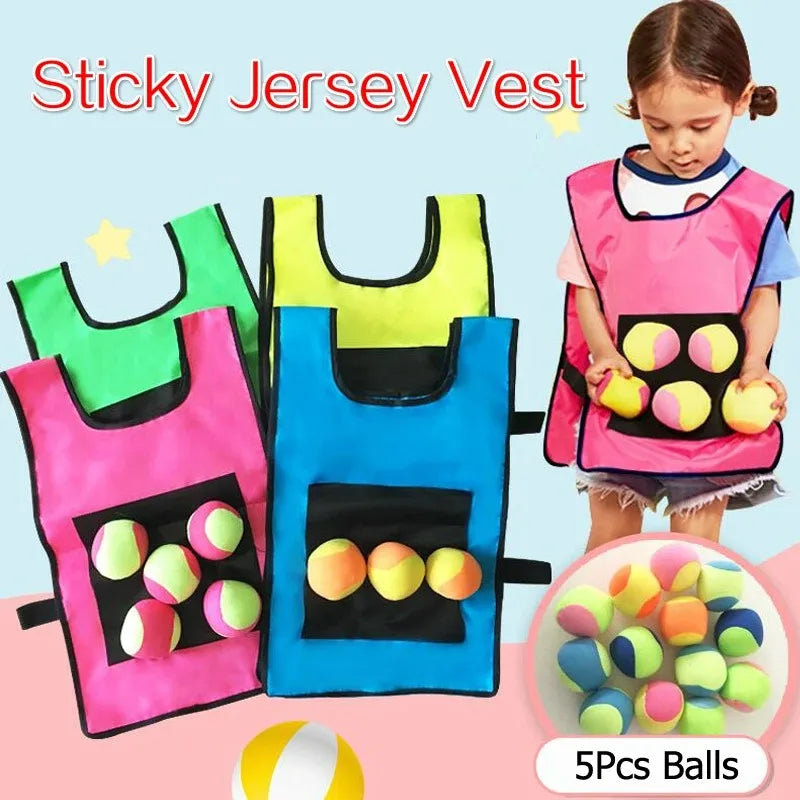 Sticky Balls Jersey Vest Dodgeball Throwing Game