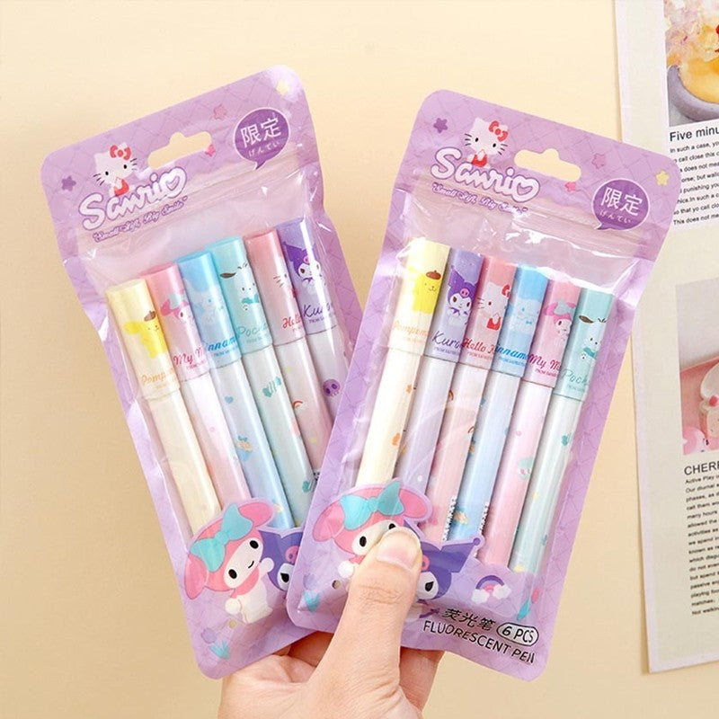 Sanrio Highlighter Fluorescent Pen My Melody Kuromi Hellokitty Cinnamoroll