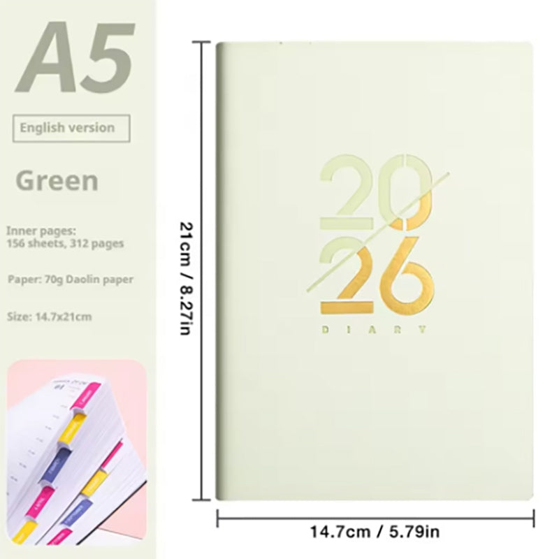 2026 Daily Planner Weekly Monthly A5 Journal Notebook
