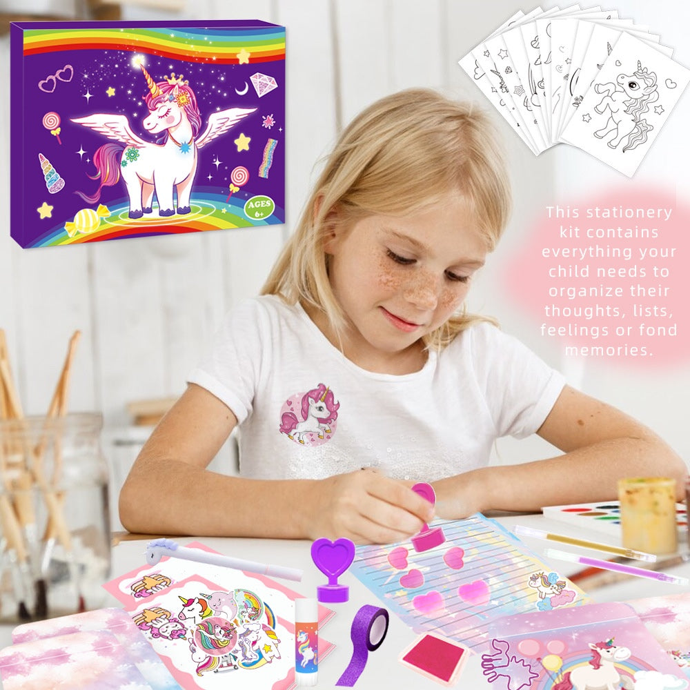 Purple Unicorn DIY Journal Stationery Girls Kit
