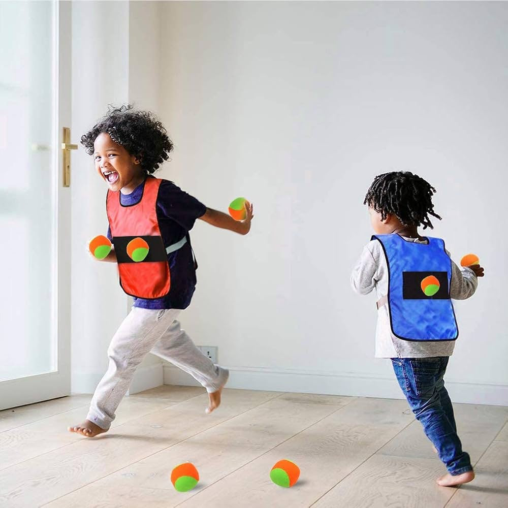 Kids Sticky Balls Jersey Vest Dodgeball Throwing Game Toys
