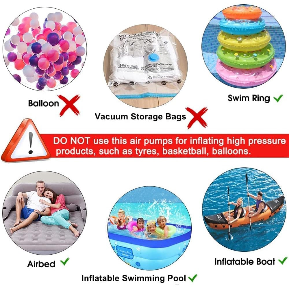 Electric Air Pump for Inflatables Portable Inflator Deflator
