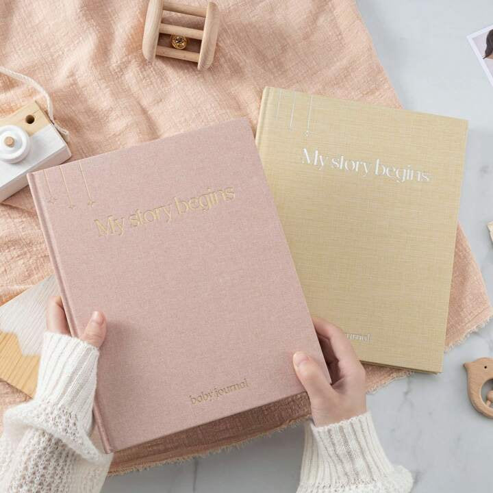 Baby Journal First Year Memory Linen Keepsake Book