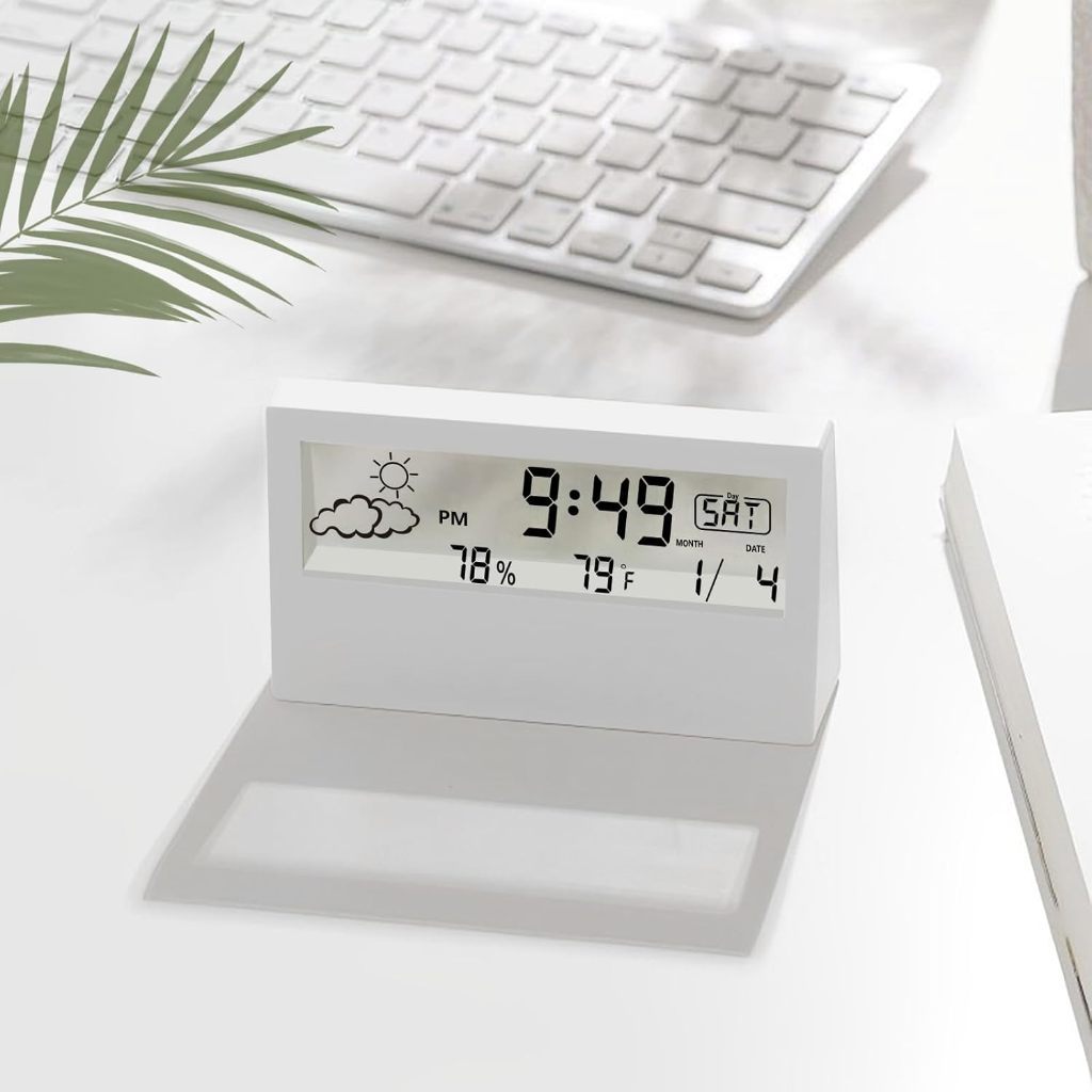 Luminious Digital Alarm Clock Day Weather Temperature Humidity Snooze