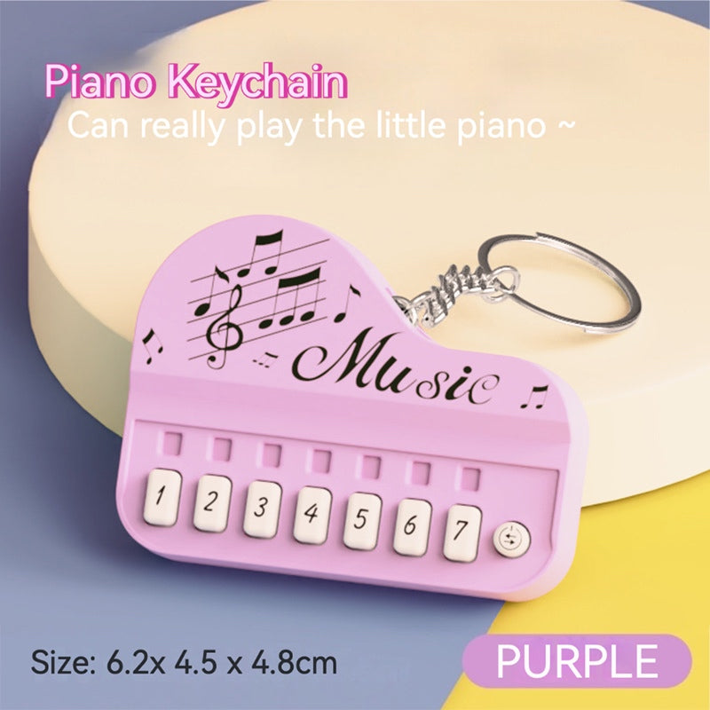 Musical Toy Piano Keychain with Light