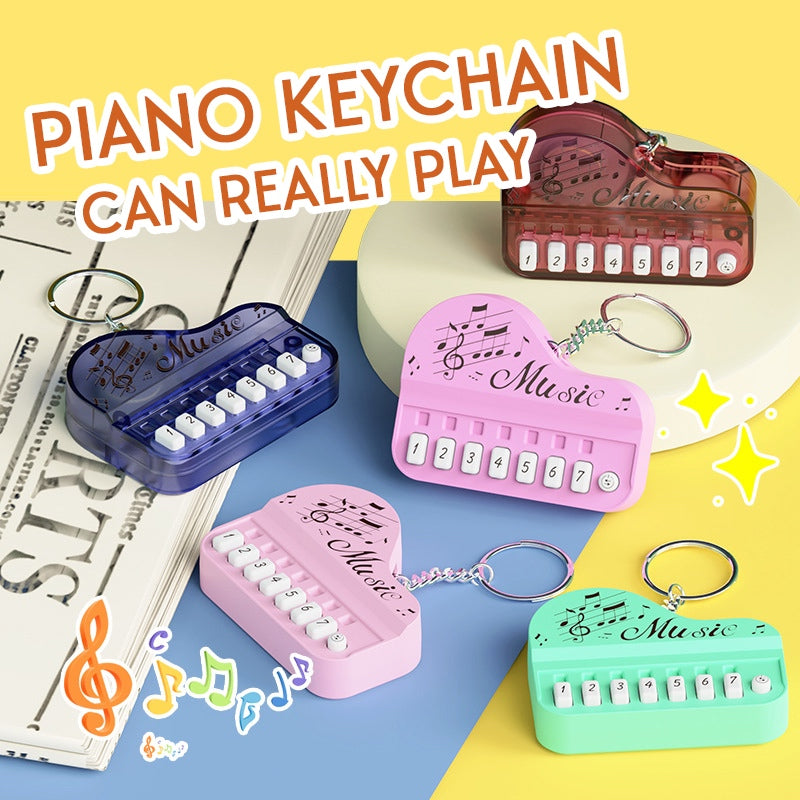 Musical Toy Piano Keychain with Light