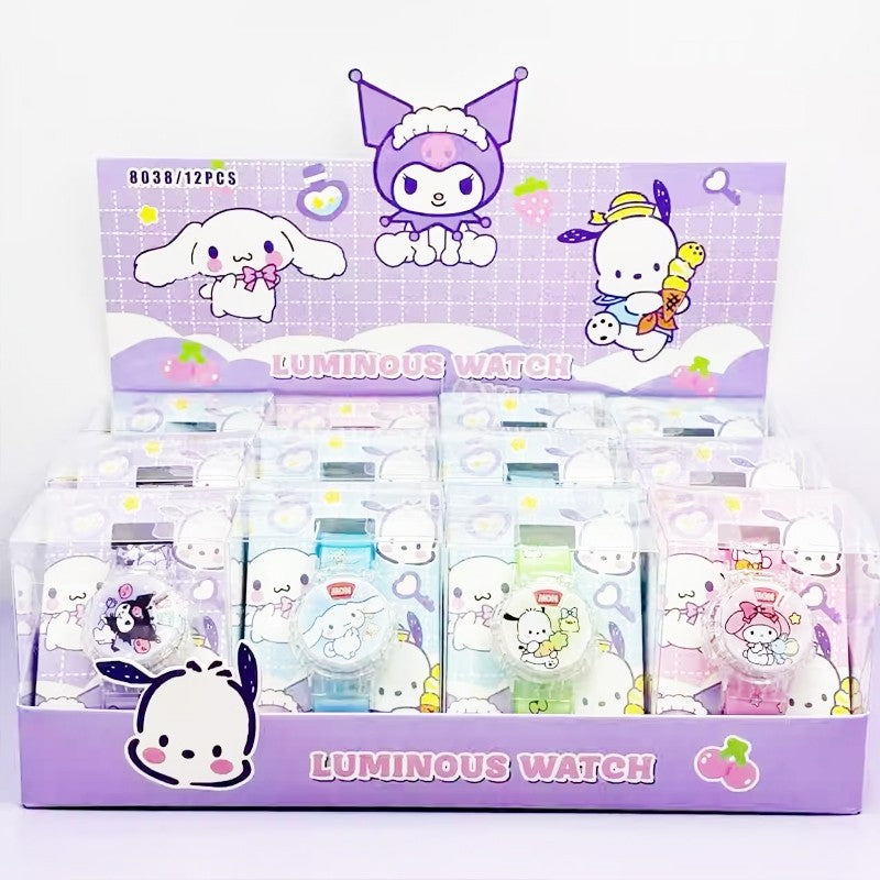Children Sanrio Luminous Student Watch Flip Cover