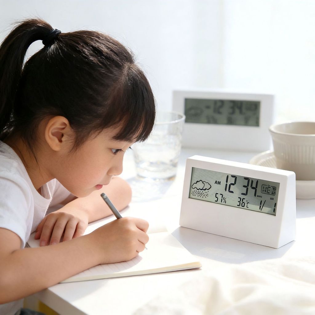 Luminious Digital Alarm Clock Day Weather Temperature Humidity Snooze
