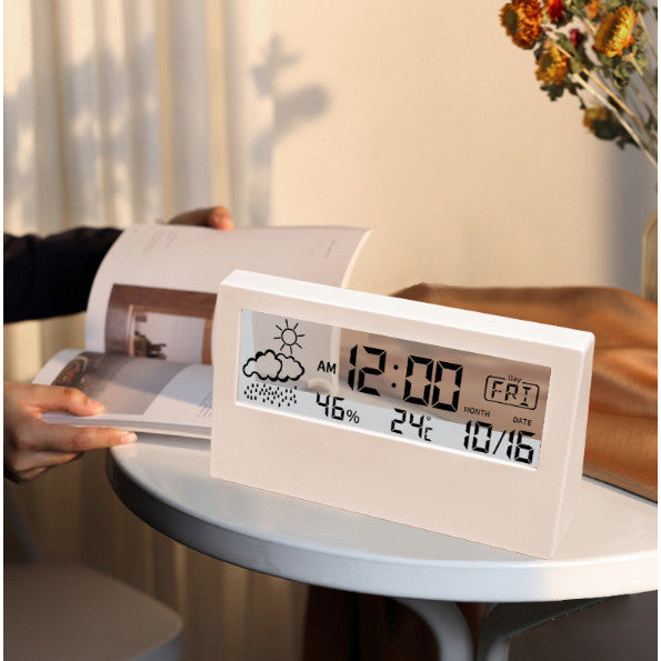 Luminious Digital Alarm Clock Day Weather Temperature Humidity Snooze