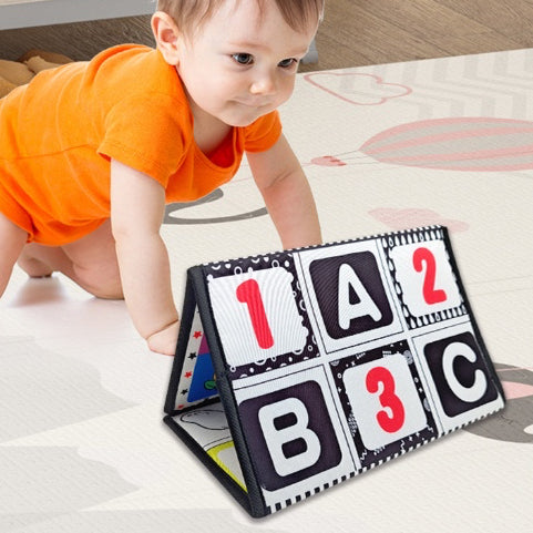 Baby Tummy Time Cloth Sensory Books with Mirror