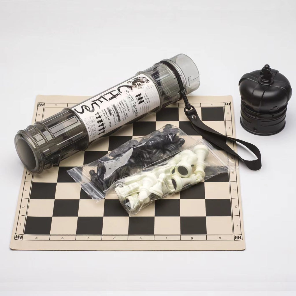 Foldable Tournament Chess Travel Roll Up Silicone Board Travel Tube