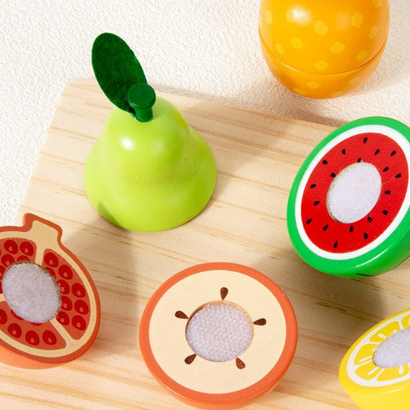 Fruit Cutting Game Velcro Preschool Montessori Wooden Toys