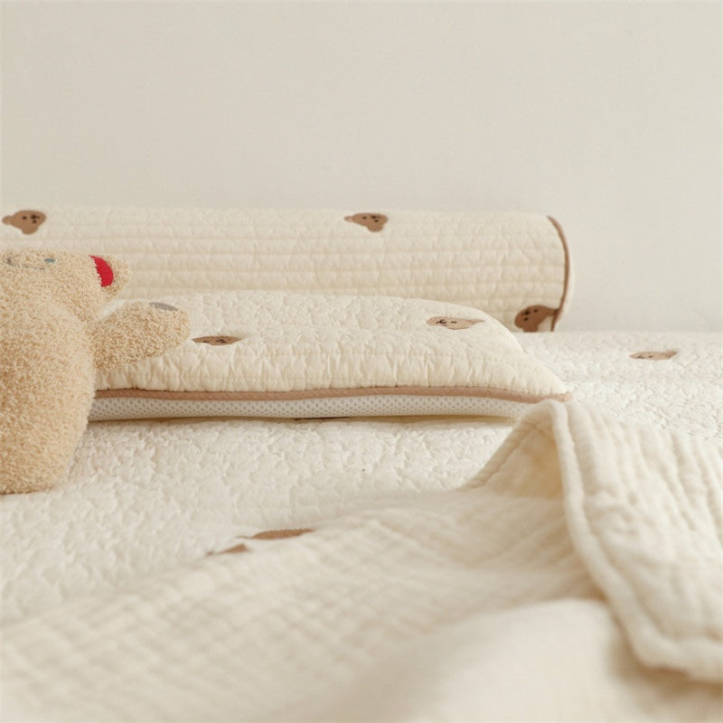 Cotton Korean Embroidery Baby Pillow