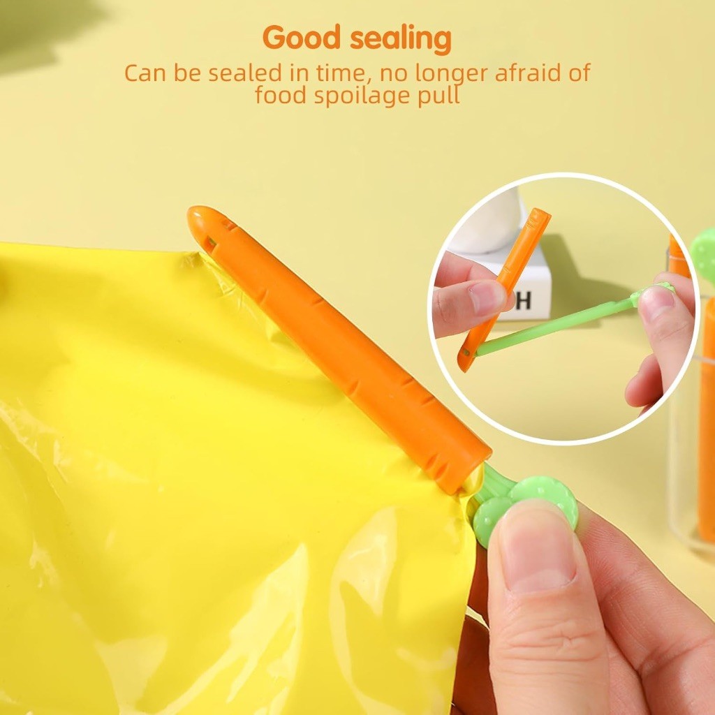 5pc Carrot Food Snacks Plastic Sealing Clips