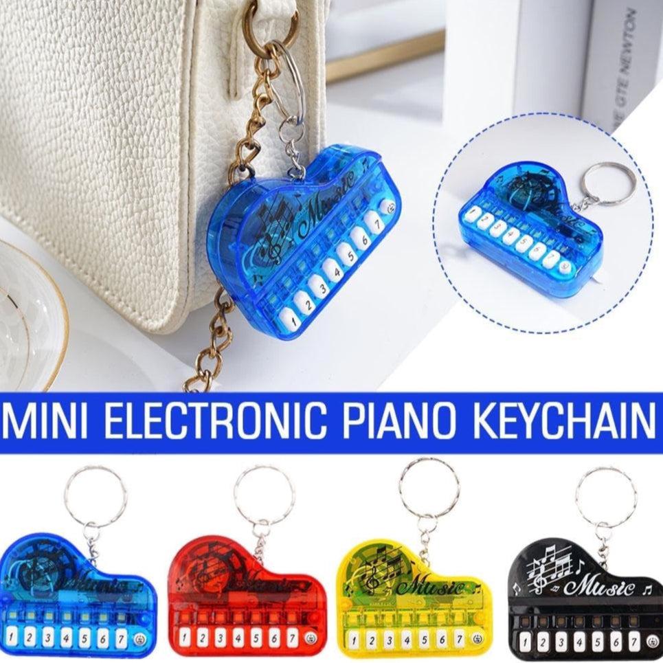 Musical Toy Piano Keychain with Light