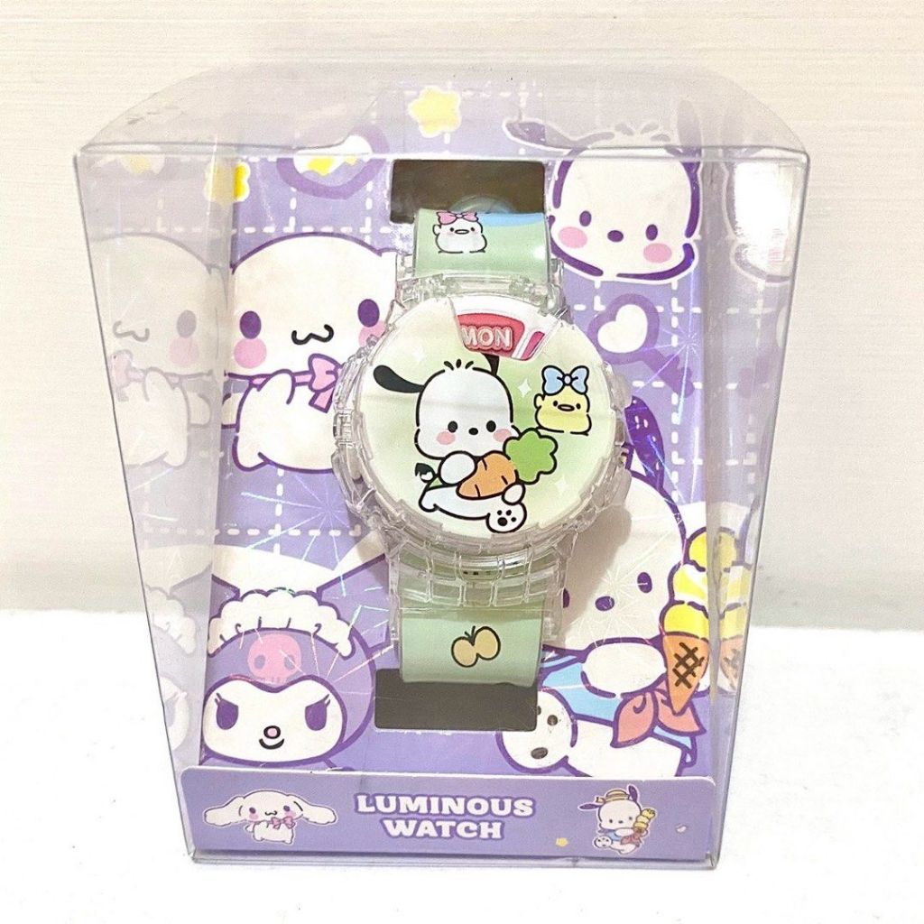 Children Sanrio Luminous Student Watch Flip Cover