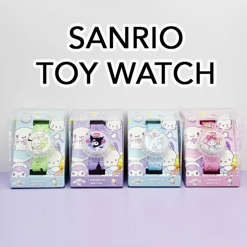 Children Sanrio Luminous Student Watch Flip Cover