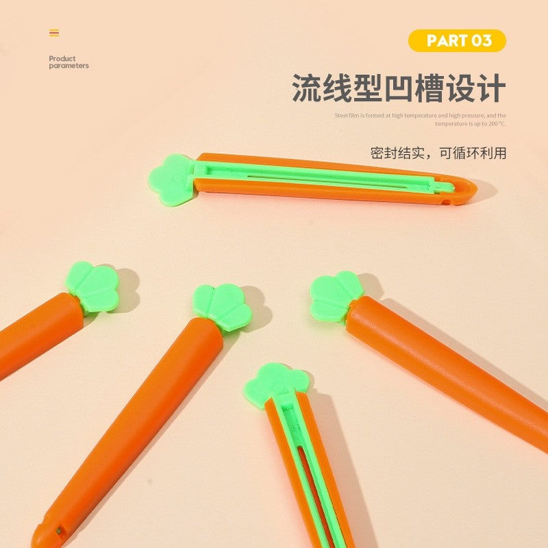 5pc Carrot Food Snacks Plastic Sealing Clips