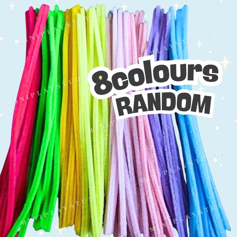 Chenille Stems Macaron Pipe Cleaners Fuzzy Wire Sticks Creative DIY Flower Crafts
