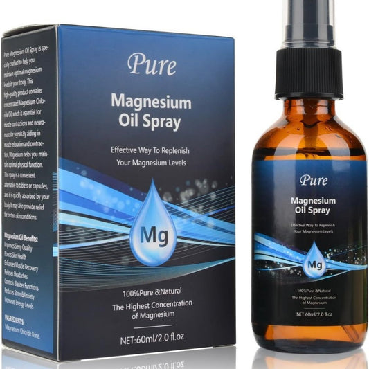 Pure Magnesium Oil Spray 60ml 100% Natural Oil Feet Body Sleep Anxiety Men Women
