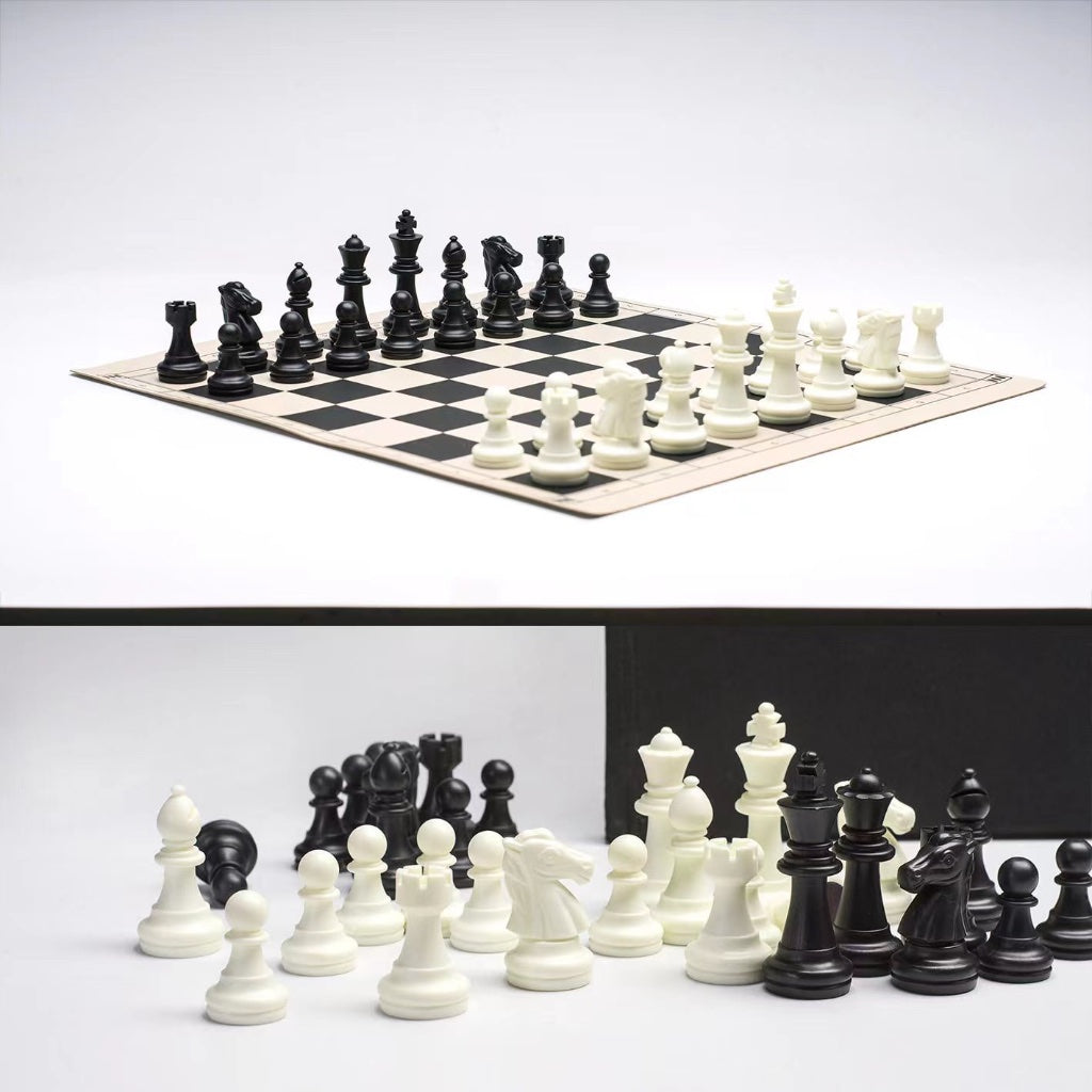 Foldable Tournament Chess Travel Roll Up Silicone Board Travel Tube