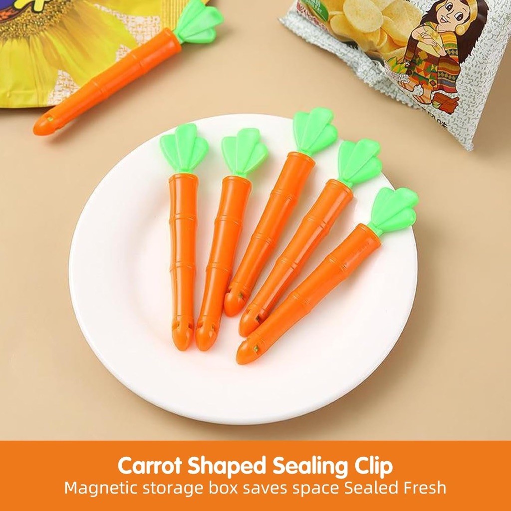 5pc Carrot Food Snacks Plastic Sealing Clips