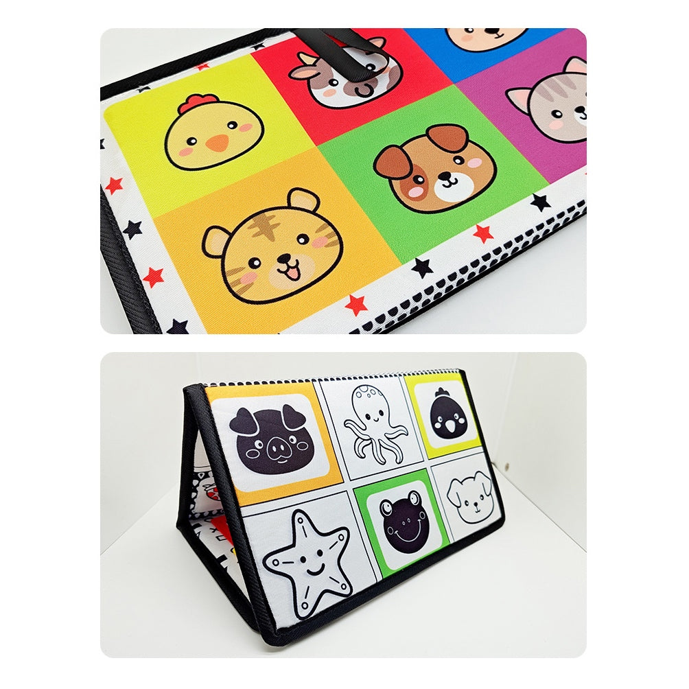 Baby Tummy Time Cloth Sensory Books with Mirror