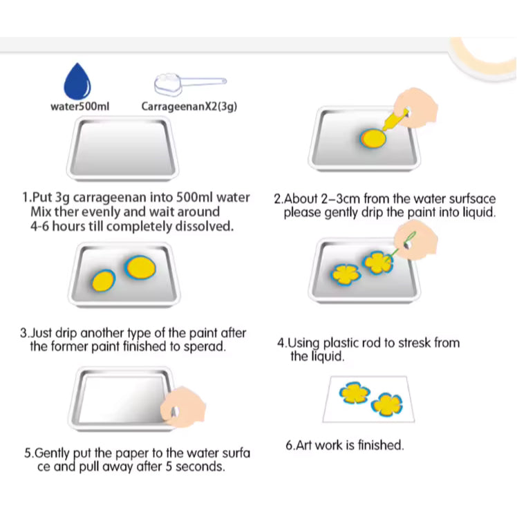 6pc Marbling Painting Kit