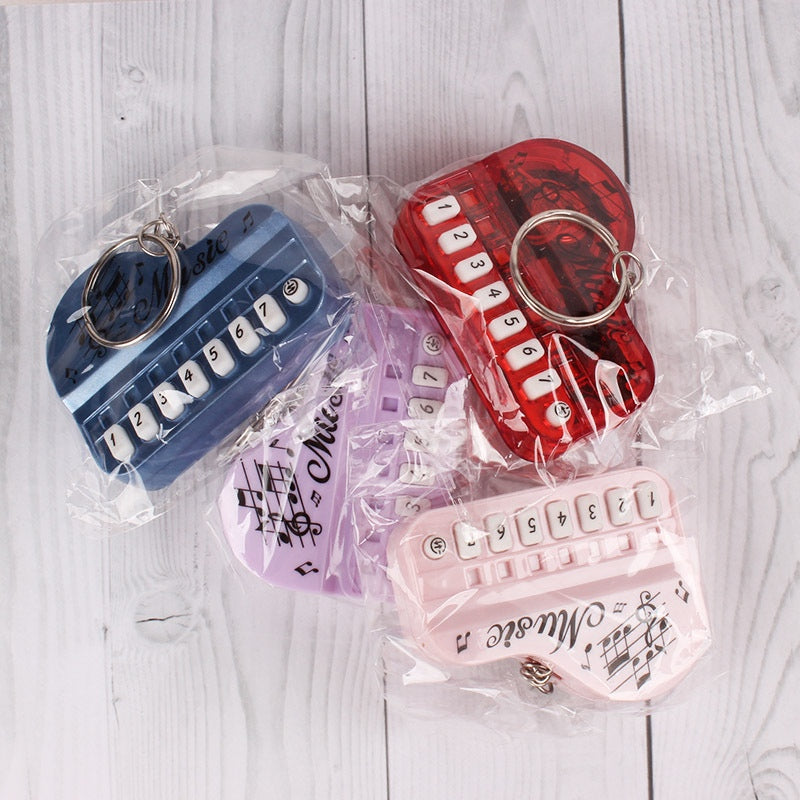 Musical Toy Piano Keychain with Light